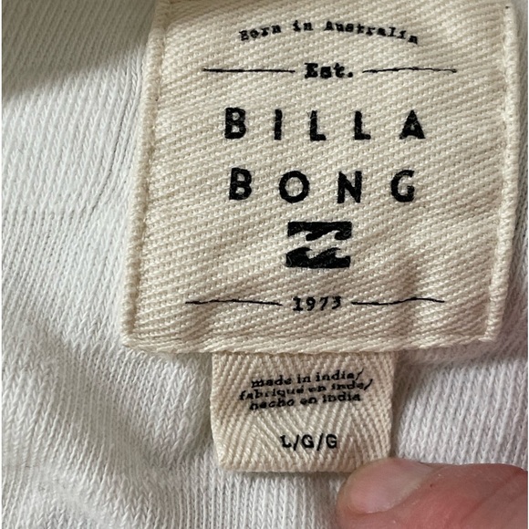 Billabong Women's White Check Hooded Sweatshirt Size L Casual Fall - Picture 12 of 12